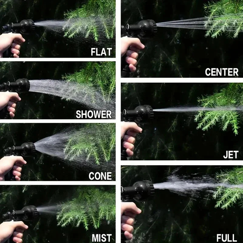 Tuyau magique extensible, lavage de voiture à haute pression, 7 fonctions de pulvérisation d'eau, pistolet à eau, tuyau d'arrosage de jardin domestique