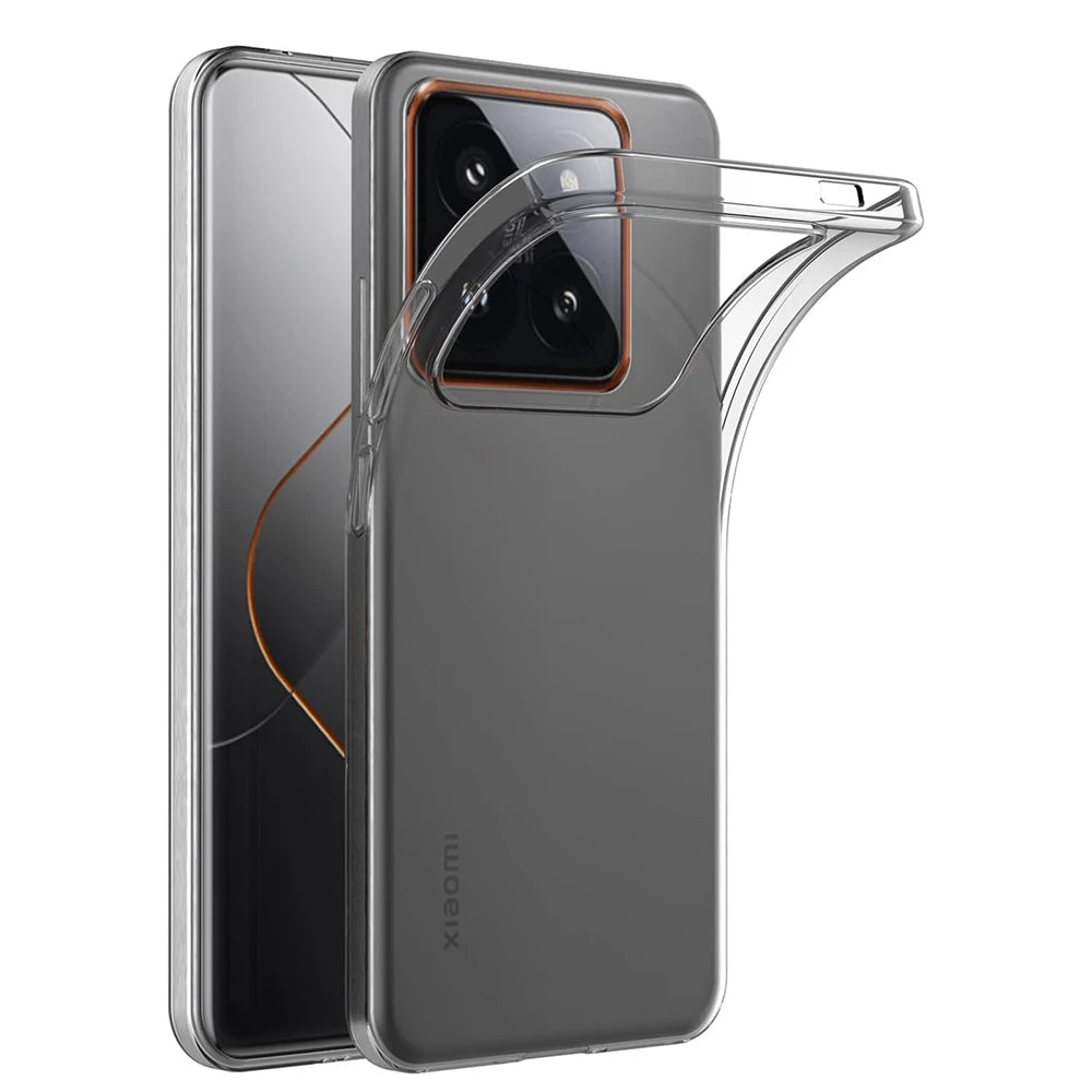 Coque souple en Silicone d'origine pour Xiaomi Mi 14 14T 13 13T T Pro, Coque transparente Ultra fine, Coque arrière antichoc