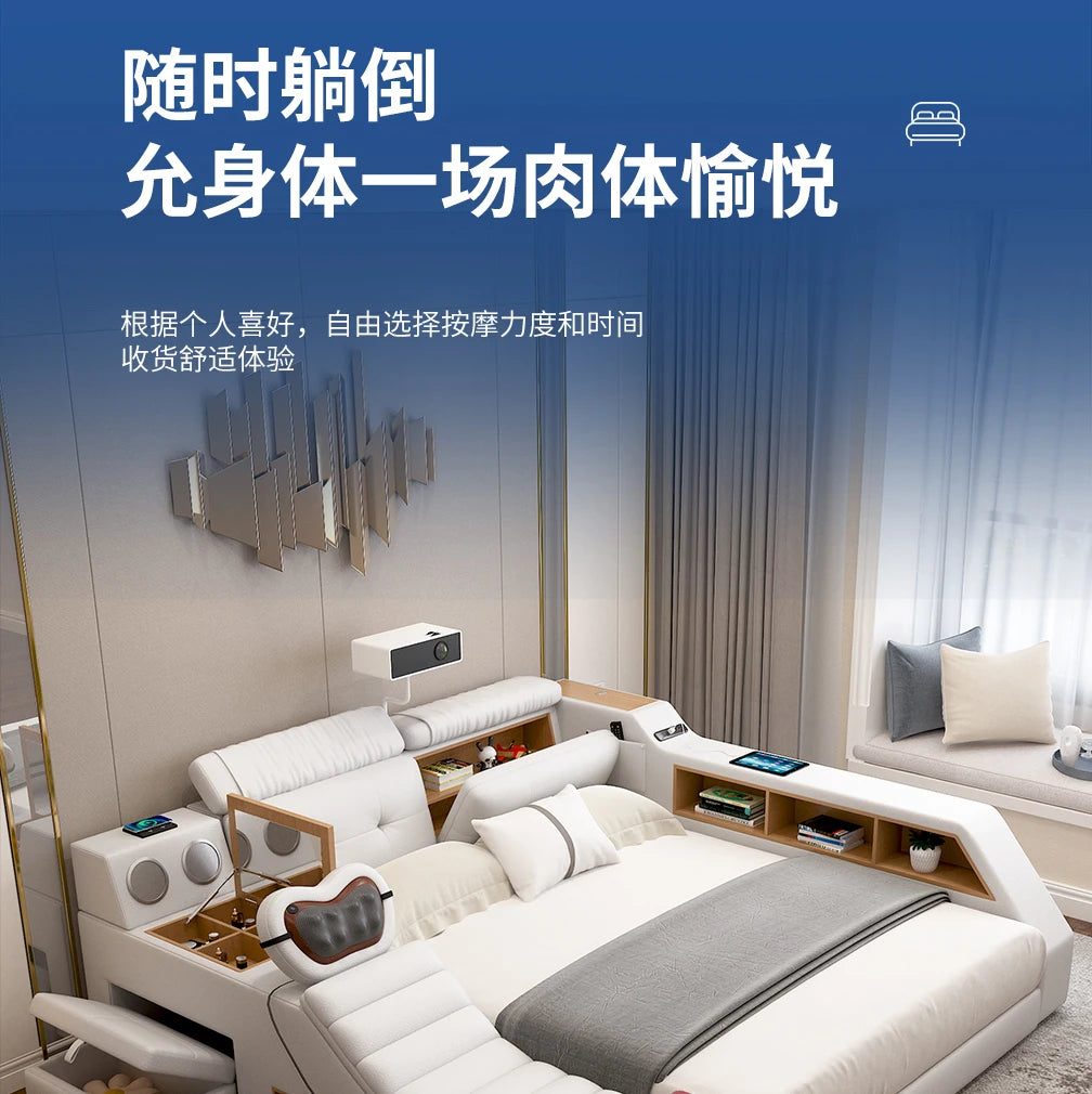 Lits minimalistes uniques lecture fantaisie King commodes de couchage lits Massage Muebles intelligents Para dortoir meubles de chambre