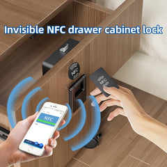 Serrure de porte intelligente en bois, serrure électronique Invisible, carte RFID, déverrouillage NFC, boîte aux lettres sans clé, casier, tiroir de meubles, serrures intelligentes