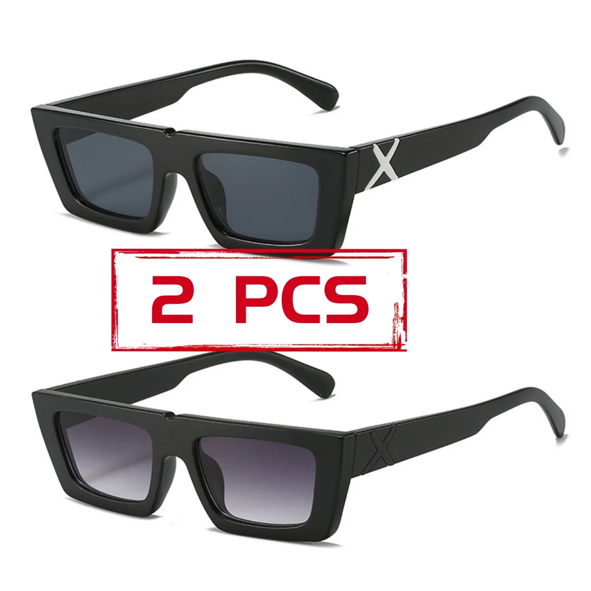 Lunettes de soleil à spoage X, petit cadre carré, temples personnalisés, accessoires streetwear quotidiens pour femmes, protection UV pour hommes, conduite