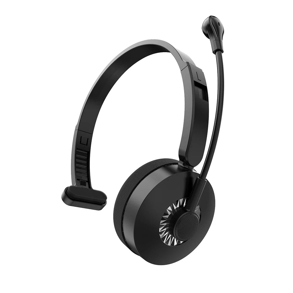 Casque sans fil Bluetooth 5.0 avec microphone antibruit, idéal pour les conducteurs de camion, les bureaux, les travaux sur le centre d'appels