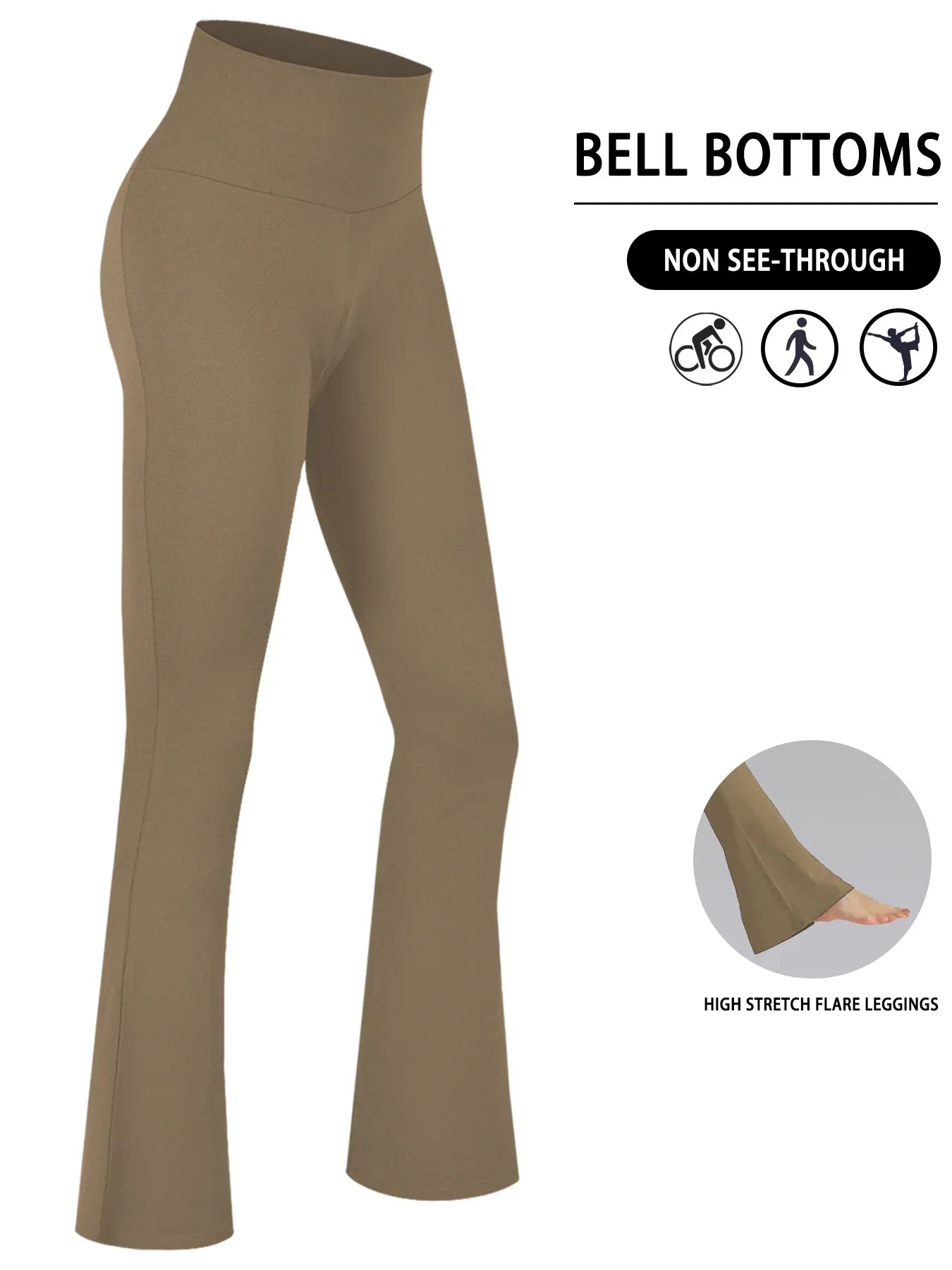 Pantalon évasé Super doux pour femmes, taille haute, contrôle du ventre, Leggings de Yoga, bas de cloche