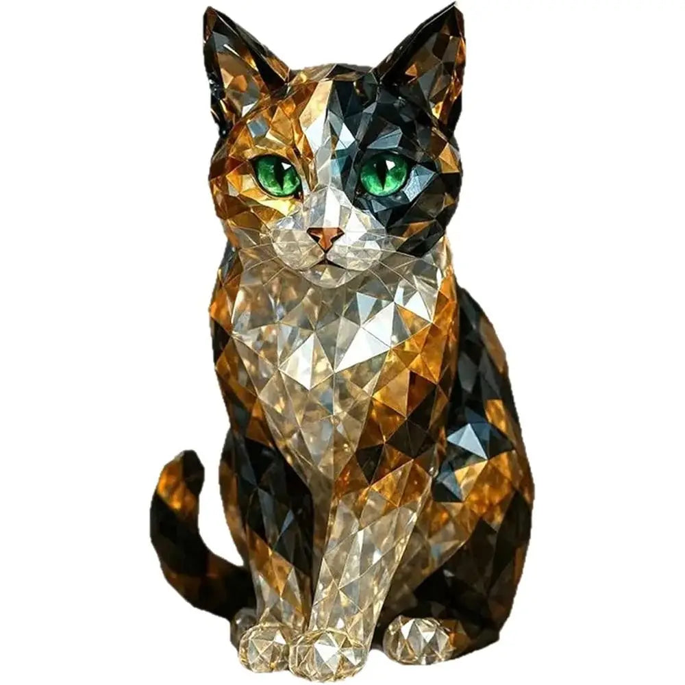 Collection of handmade crystal animal figurines, durable decorative glass sculptures of cats and dogs, glass animal statues