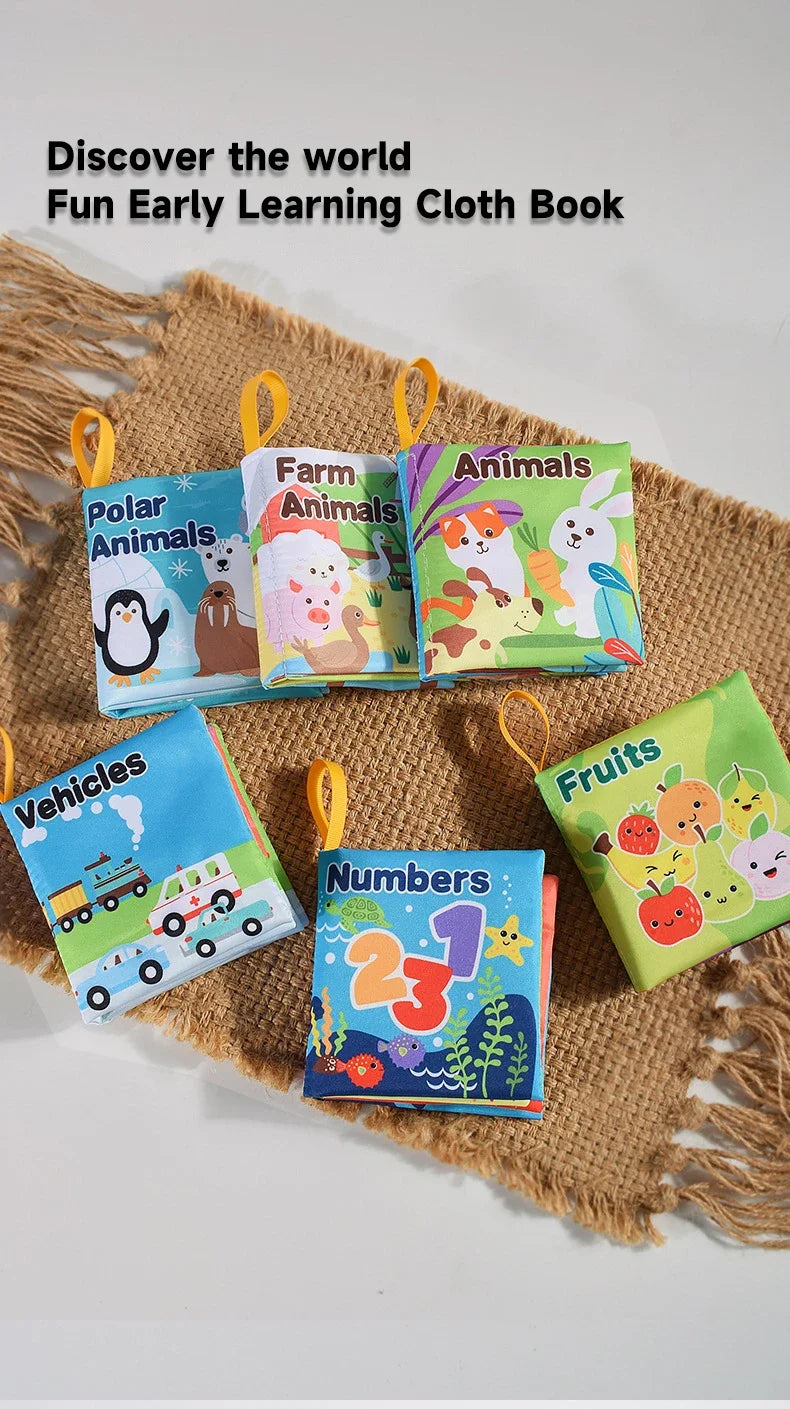 Livre de grillades doux pour enfants, jouets pour enfants précoces, son de bruissement, fruits, nombres d'animaux, moyens de transport alimentaires