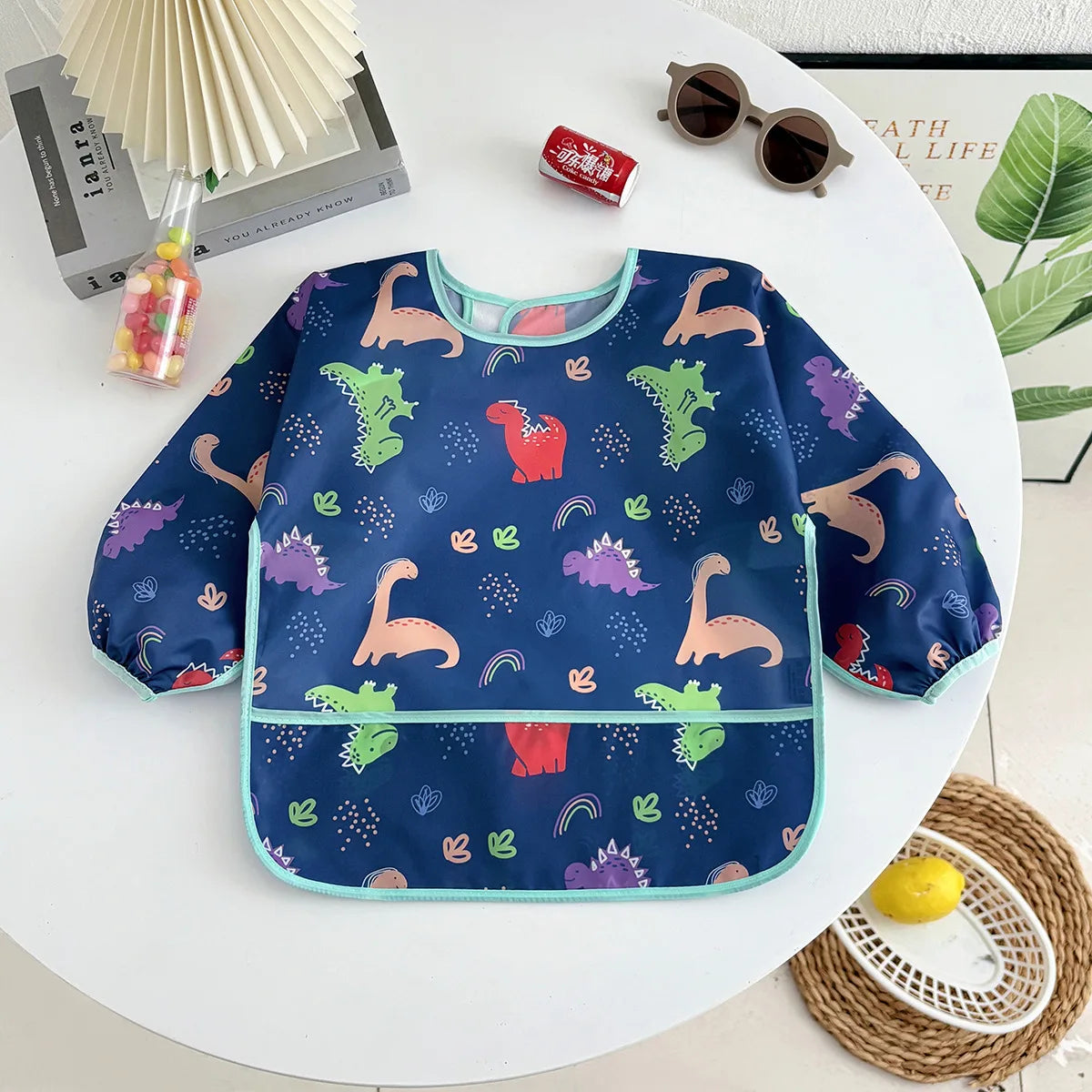 Bavoirs pour bébé, mignon, articles pour bébé, imperméable, manches longues, Smock artistique, tablier d'alimentation pour enfants