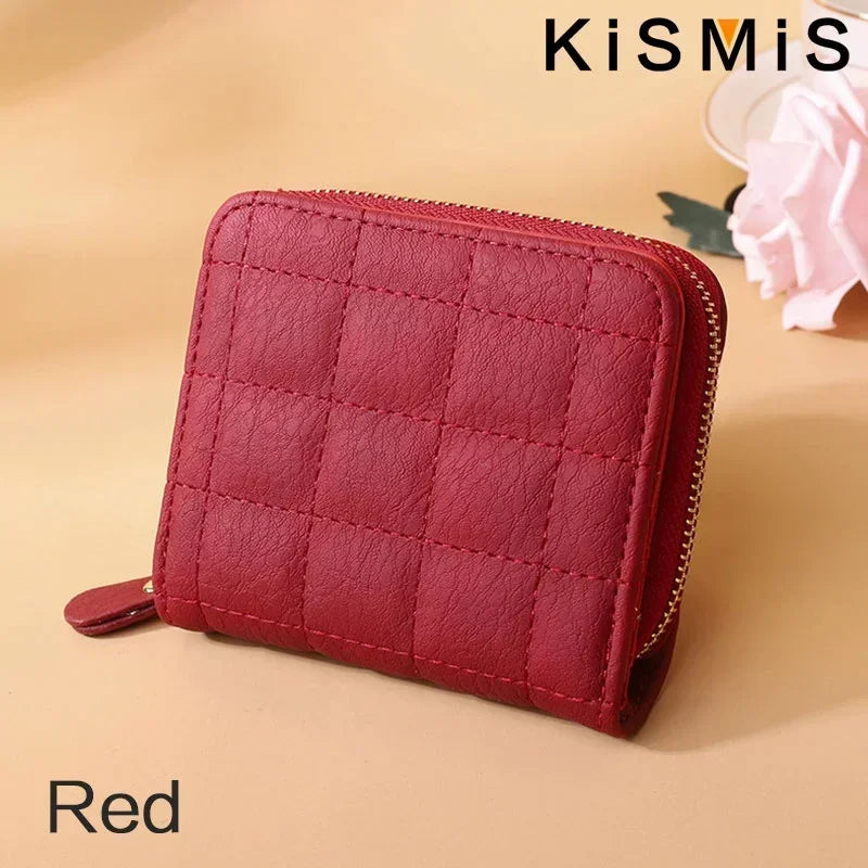Portefeuille en cuir rose pour femme, porte-monnaie Kawaii mignon, sac à main de créateur de luxe pour femme, petit porte-monnaie