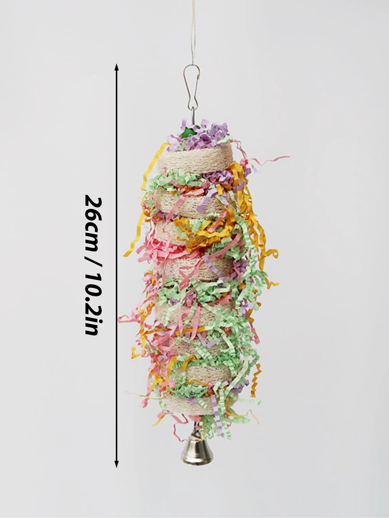 Jouets pour oiseaux amusants, jouets pour perroquets, Cage à perroquets, loofah naturel suspendu, calopsitte avec cloche, perruche, morsures d'oiseaux pour animaux de compagnie, jouets à mâcher