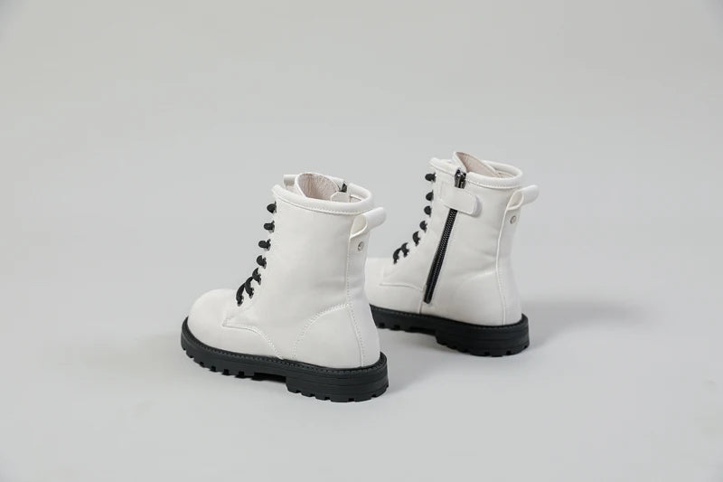 Bottes d'équitation pour enfants, chaussures de marque blanches, souples et décontractées à plateforme, nouvelle collection automne