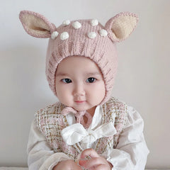 Bonnet de protection des oreilles Elk Cartoon pour enfants, bonnet de Noël pour enfants, cache-oreilles chauds pour nouveau-né, joli cadeau pour bébé, hiver