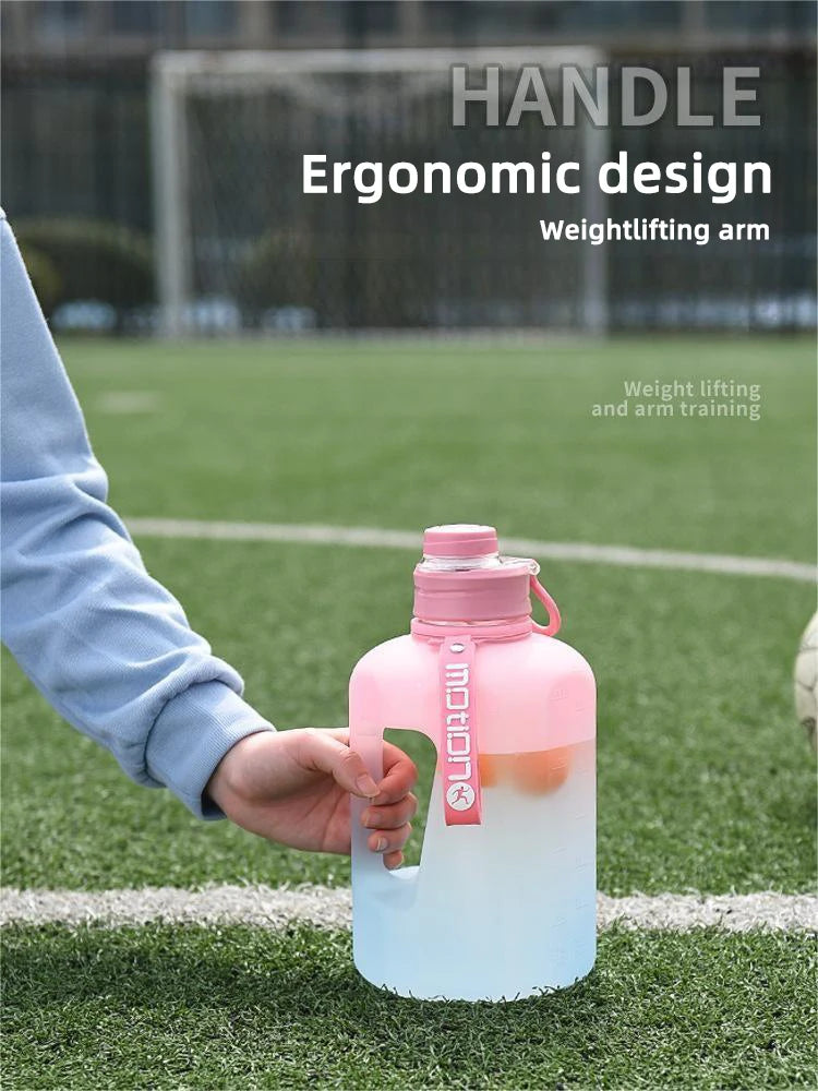 Bouteille d'eau de sport de grande capacité fecL, bouilloire de fitness en plein air, tasse d'eau en plastique nickel é, grand baril à souder portable pour étudiants