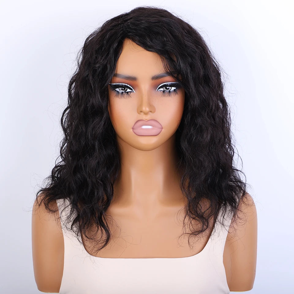Perruques de Cheveux humains supérieures coupe lutin courte brun naturel Multi séparation 100% vrais Perruques de Cheveux humains Perruques Cheveux Humains de haute qualité