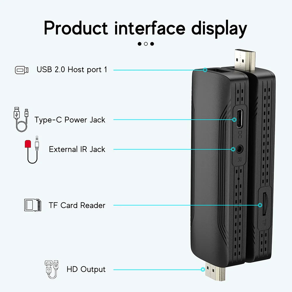 DQ03 Mini TV Stick, Façades, Android 10, Core ARM, Cortex A53, 2 Go, 16 Go, Support 4K, H.dissis, WiFi 2.4G et 5.8G Streaming Smart TV Box, 1 Go, 8 Go