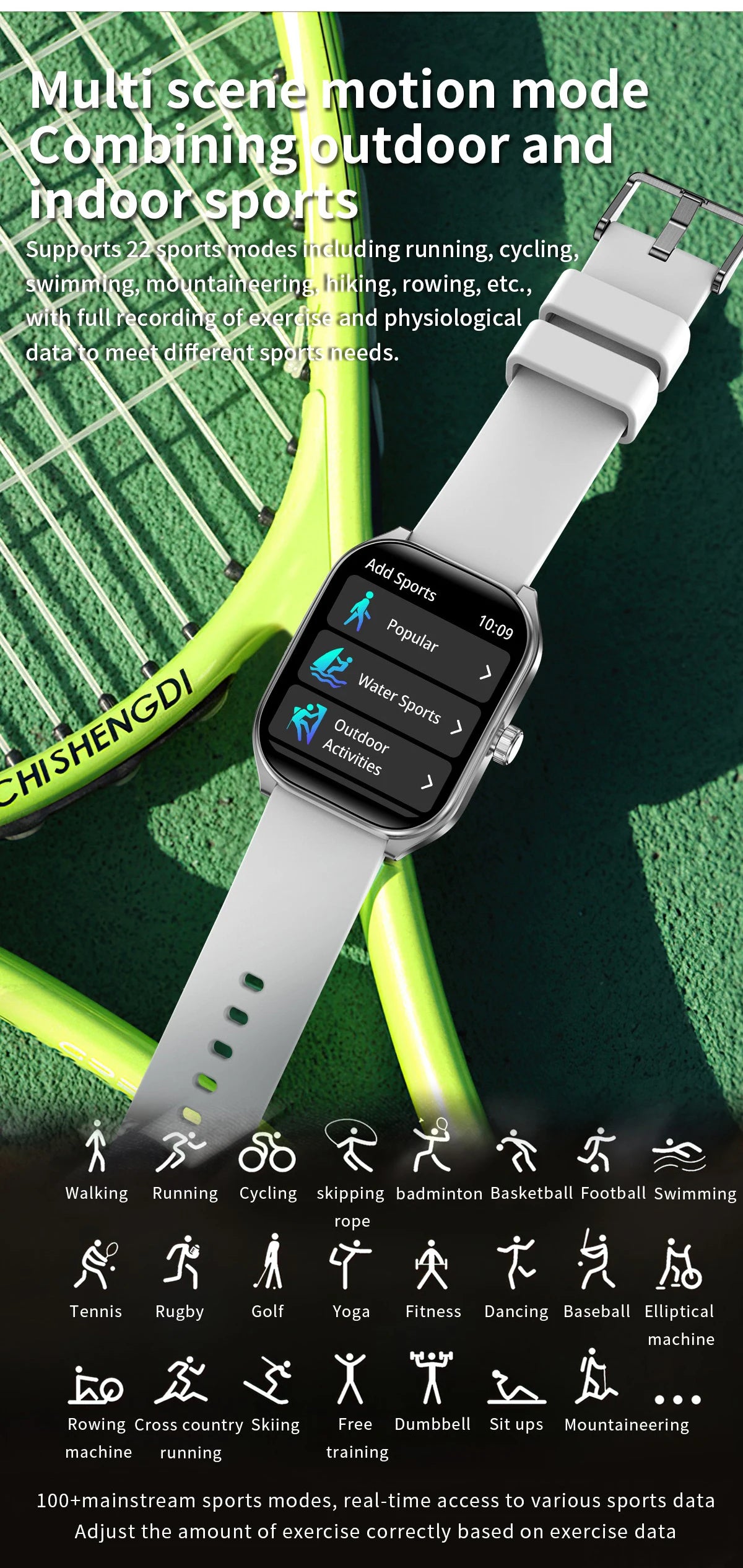 Montre intelligente 2.01 ''AMOLED écran incurvé IP68 étanche Bluetooth 5.3 appel AI Vioce Assistant Fitness Smartwatch pour hommes