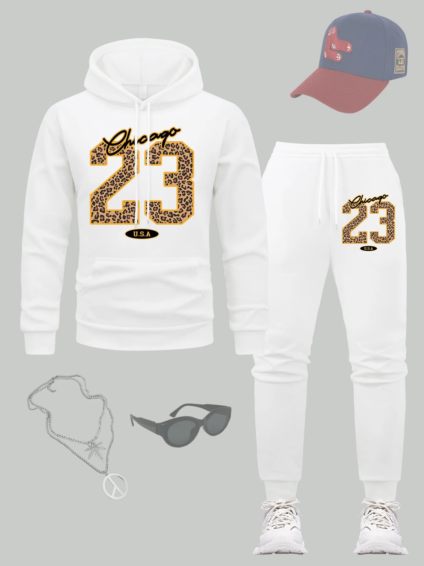 Chicago 23 Usa sweat à capuche imprimé ensemble hommes automne vêtements de sport décontractés ensembles polaire mode pull tout-Match Hip Hop mâle pantalons de survêtement