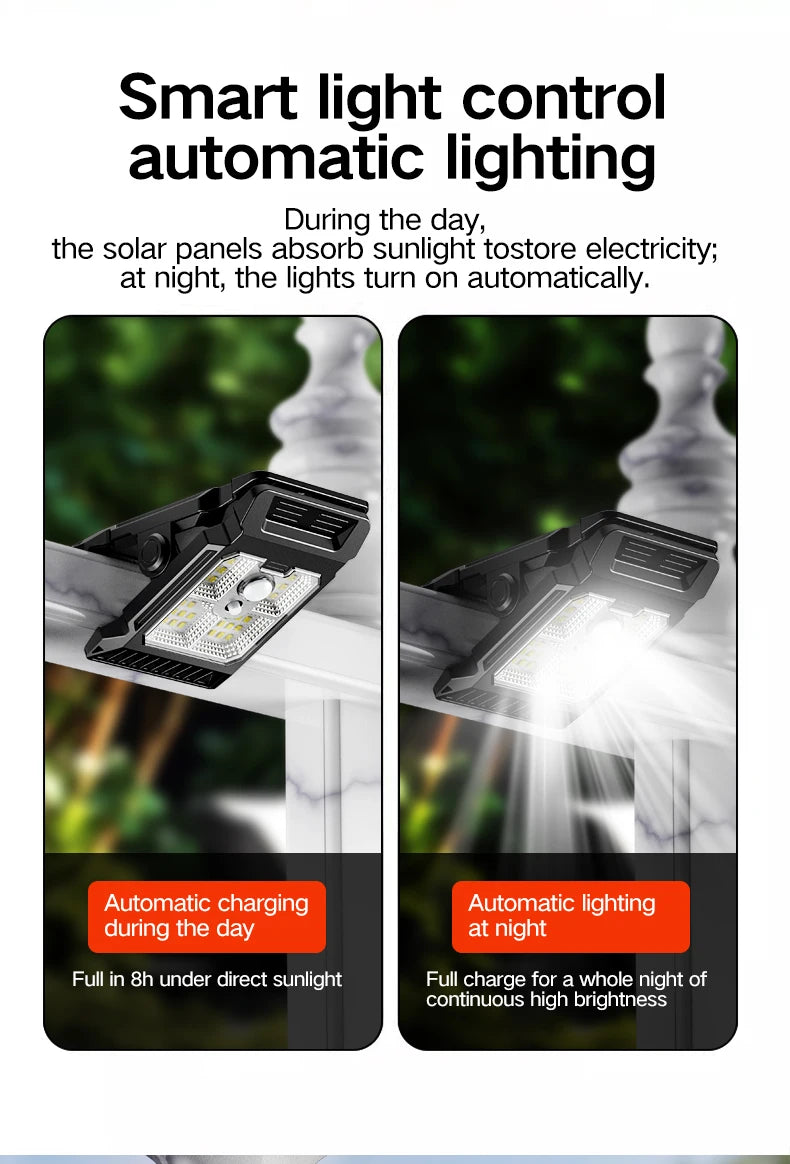 Lampe solaire à détection intelligente améliorée, lampe murale extérieure pour cour, éclairage de jardin, nouvelle collection
