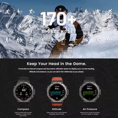 T-rex 3 Ultra GPS montre intelligente intégré double bande GNSS boussole altimètre barométrique 5ATM IP69K étanche AMOLED appel Smartwatch