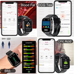 2025 nouvelle montre intelligente ECG femmes BT appel fréquence cardiaque lipides sanguins acide uricique moniteur de santé montres AI voix 650mAh sport Smartwatch