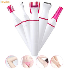Femmes épilation électrique rasage femme Machine à raser 5 en 1 multifonction Mini rasoir tondeuse rasoir pour sourcils aisselles