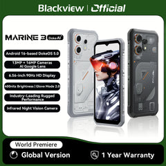 Smartphone robuste Blackview OSCAL MARINE 3, écran HD 6,56 pouces 90 Hz, processeur Helio G81, appareil photo 13MP+16MP, batterie 5000mAh, Android 16 Mobile