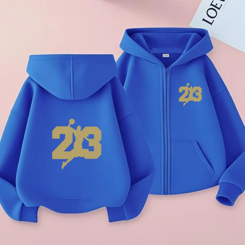 Sporty zip-up hoodies, fashionable casual jackets and warm tops for autumn and winter, suitable for boys and girls aged 3 to 12 years