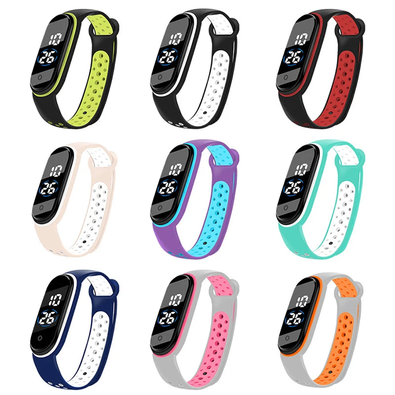 Montres numériques LED pour enfants, montre-bracelet en silicone pour garçons et filles, horloge de sport étanche, luxe, nouveau