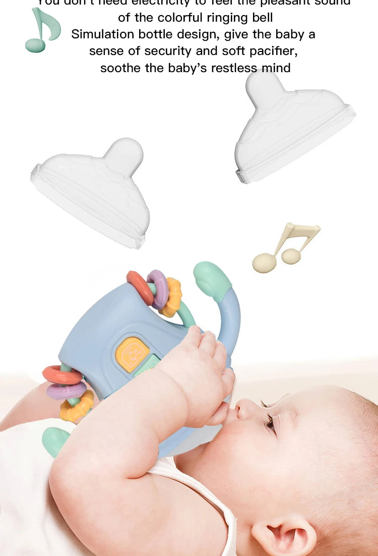Hochet pour bébé, jouet d'apprentissage sensoriel Musical avec musique et lumières, sucette de dentition pour tout-petits, garçons et filles, cadeaux 0-24M