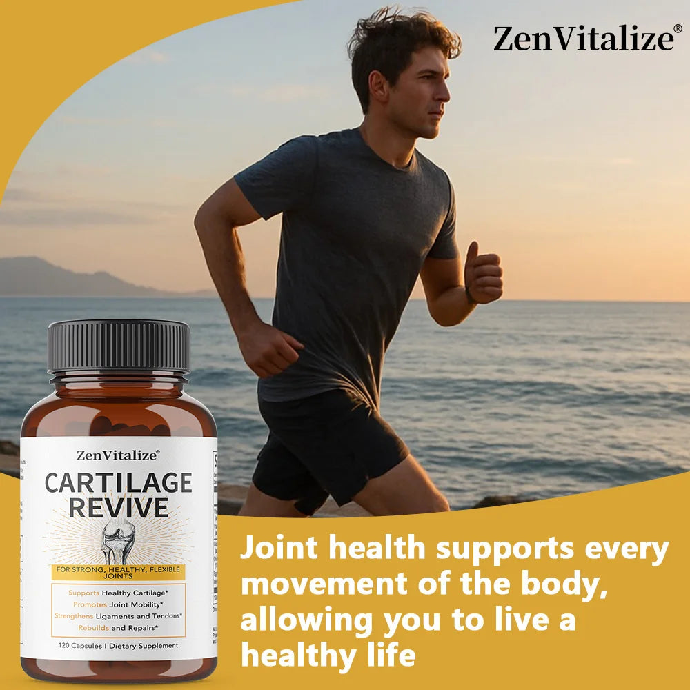 Supplément de régénération du cartilage - Contient un collagène de type II, une glucosamine, MSM, une vitamine D3, une vitamine C - favorise la mobilité articulaire