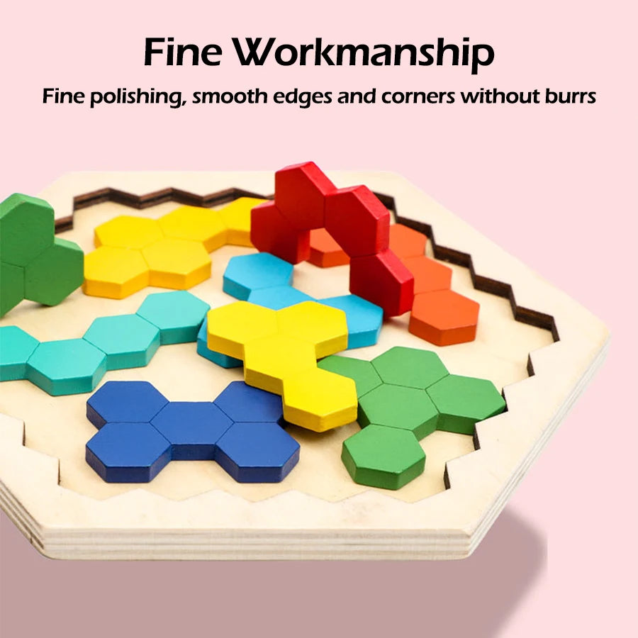 Puzzles en bois, jouets éducatifs pour enfants d'âge préscolaire, planche Tangram, jeu de Test de qi cérébral, jouets Montessori, cadeaux, 1 pièces
