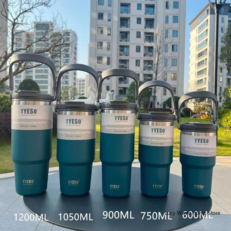 Tyeso Stainless Steel Thermos Coffee Mug, Double-Layer Insulated Travel Mug for Hot and Cold Drinks, Vacuum Flask, Car Water Bottle