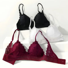 Bralette en dentelle florale pour filles, soutien-gorge Push Up sans fil, doux et Sexy, brassière intime, col en v, Lingerie féminine