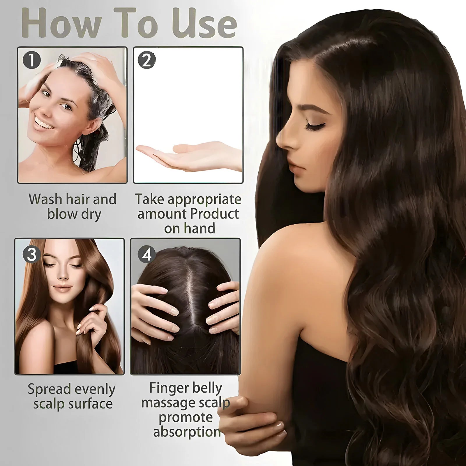 Après-shampooing sans lavage, racine pénétrante pour cheveux sains, lissage des cheveux, adapté à tous les types de cheveux