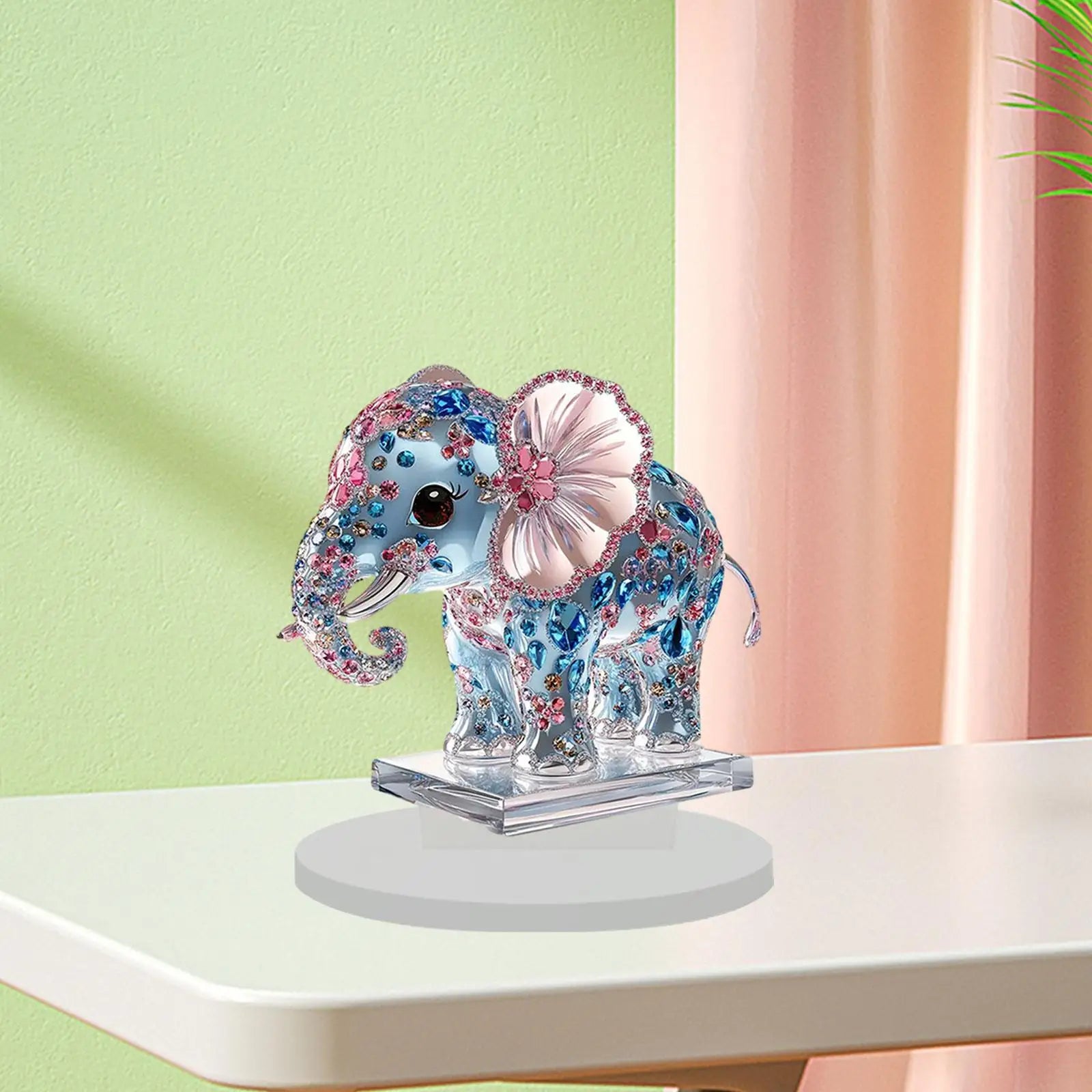 Elephant figurine for fireplace, cute decorative sculpture, for home, guest room