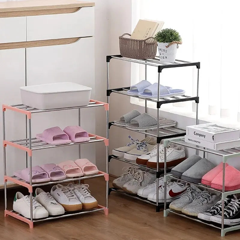 Chaussures T1 multicouches et peu encombrantes, rangement domestique simple, trois et quatre couches, supports à chaussures, 3/4