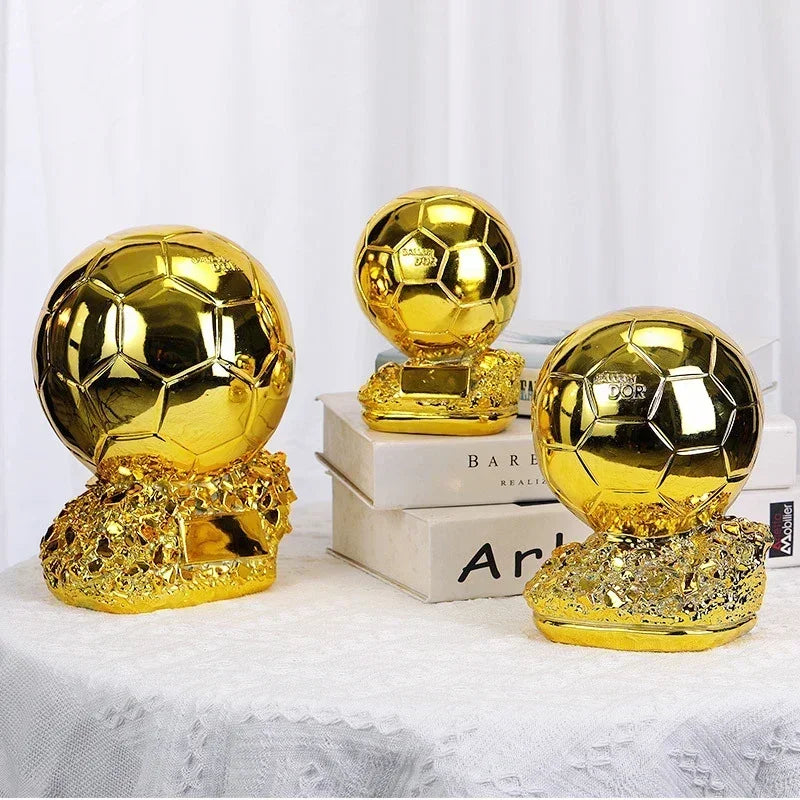 Ballon doré de Football 15/20/25cm, Excellent joueur, compétition, récompense d'honneur, trophée sphérique, cadeau, accessoires de décoration pour la maison