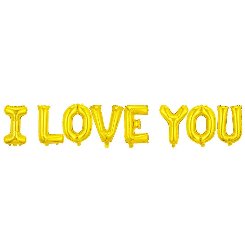 Bannière de lettres I Love You de 16 pouces, ballons de décoration Big Love pour la saison de mariage, fiançailles, cadeau de mariée, fête des mères