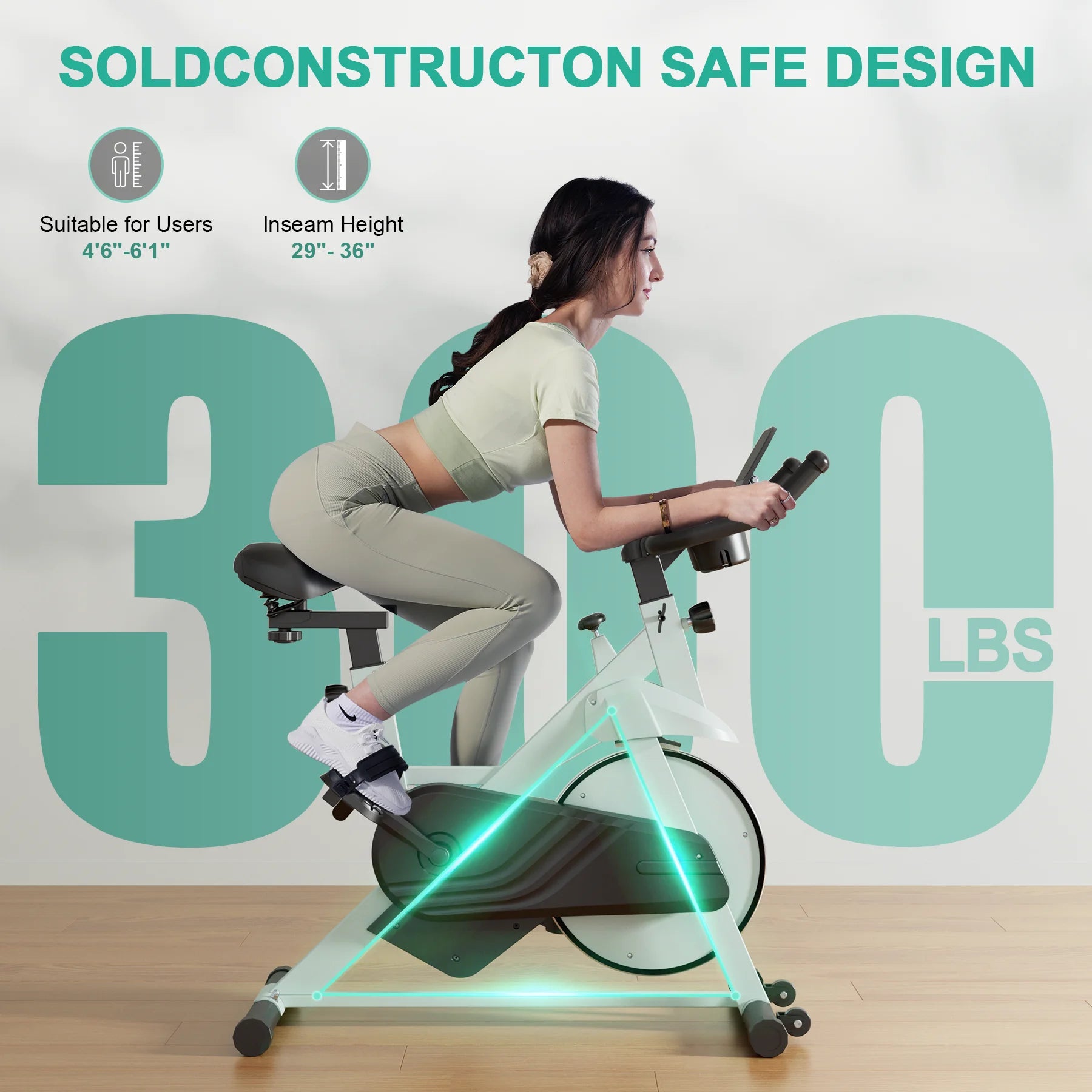 Superun Exercise Bike, 32-Level Magnetic Resistance Stationary Bike for Home, Low Noise Home Training Bike