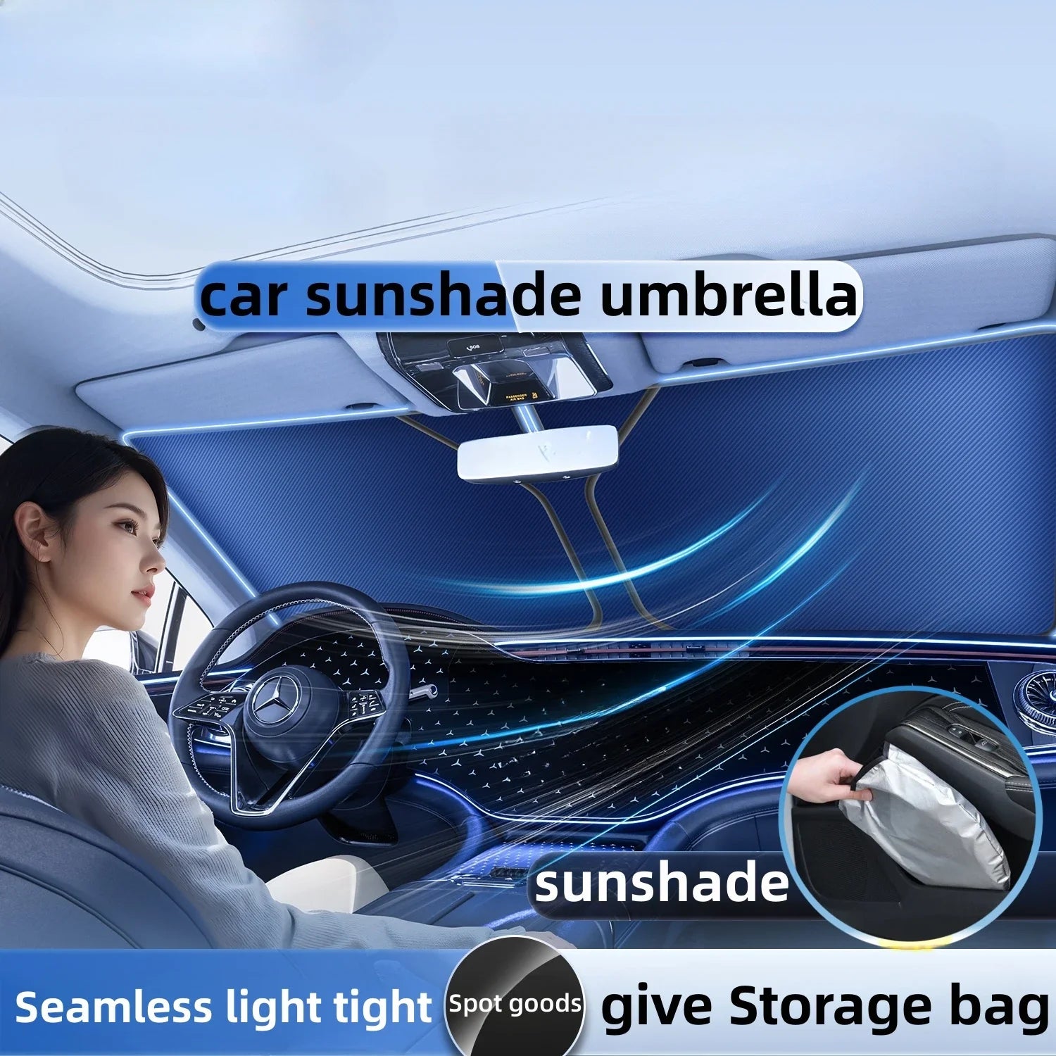 Pare-soleil de voiture, protection solaire, isolation thermique, intérieur général, rideau de pare-brise avant, outil de stationnement de voiture