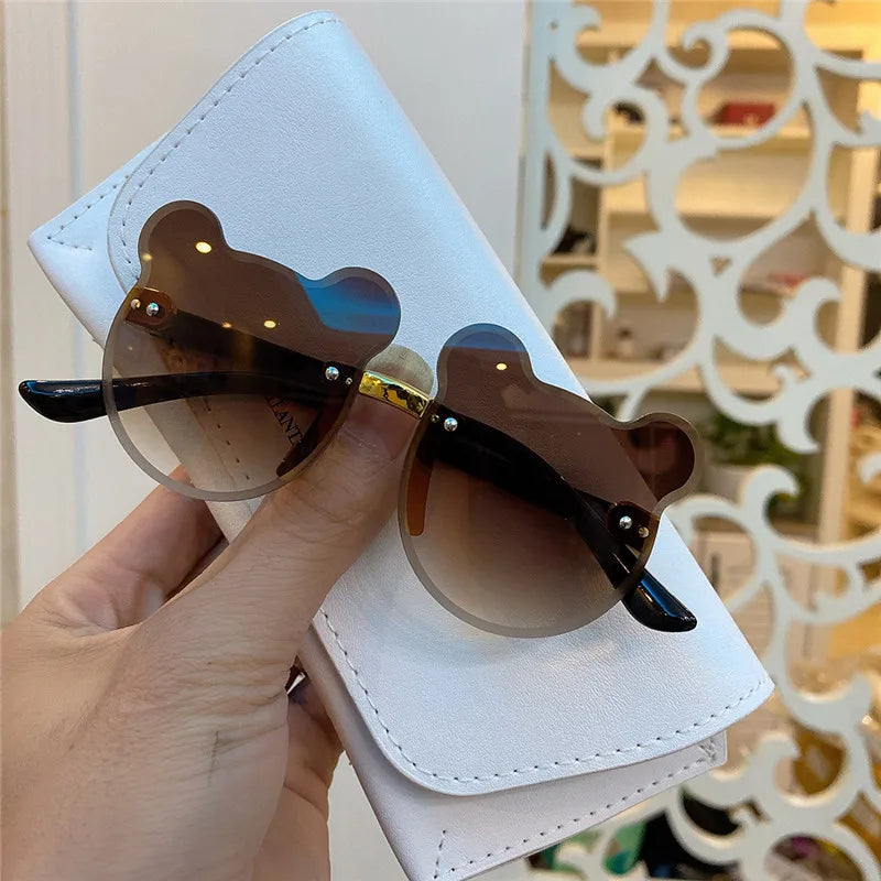 Lunettes de soleil en forme d'ours pour enfants, lunettes de soleil de dessin animé pour enfants, lunettes anti-absorbe ouissement pour garçons, lunettes de conducteur de lunettes de soleil carillon pour filles