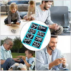 8 Pcs Baguenaudier Série Métal Jouets Éducatifs Intelligence Boucle Ensembles Déverrouiller Décompression Enfants Jouets