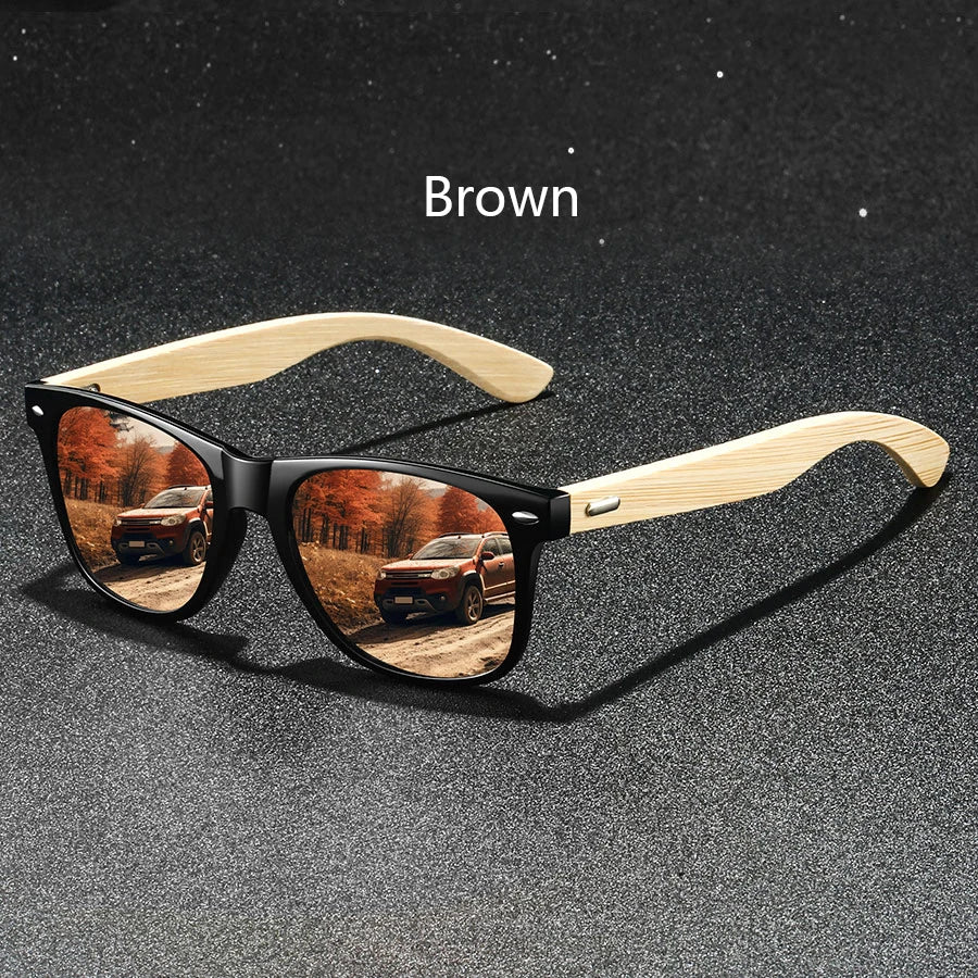 16 pièces mode bambou bois Vintage carré lunettes de soleil en bois hommes femmes marque de luxe concepteur lunettes de soleil conduite pêche UV400