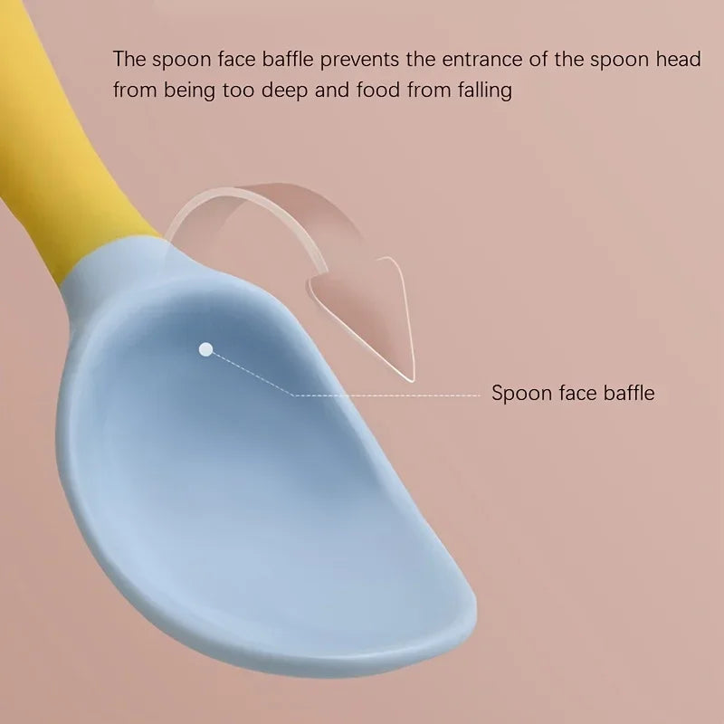 Ensemble fourchette et cuillère pour bébé, ustensiles pliables pour tout-petits, poignée en Silicone souple, vaisselle d'entraînement, outils d'auto-alimentation pour nourrissons et enfants BP