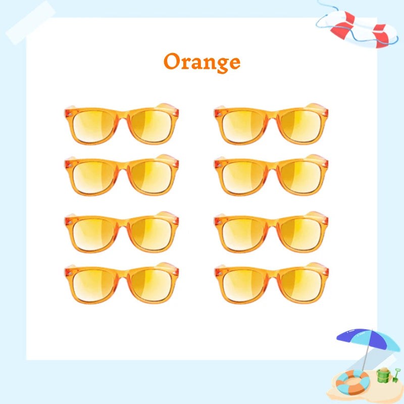 8 - 64pcs enfants lunettes de soleil cadeau de fête en vrac pour les enfants de 3 - 12 ans, lunettes de soleil translucides néon avec Protection UV 400, Pool birthday party Supplies Gift Bag pad