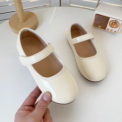 Chaussures de princesse pour enfants, couleur unie, Style concis, chaussures plates de loisirs pour enfants, en cuir verni souple et flexible, chaussures de printemps pour filles 27-36