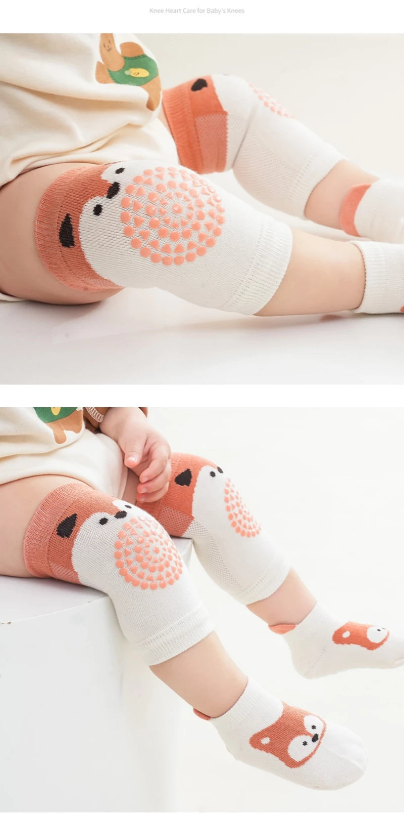 Ensemble de genouillères et de chaussettes de sol pour bébé, coussin non ald inoling, protecteur de chaussettes pour tout-petits, genouillère de sécurité, fille et garçon, 2 pièces