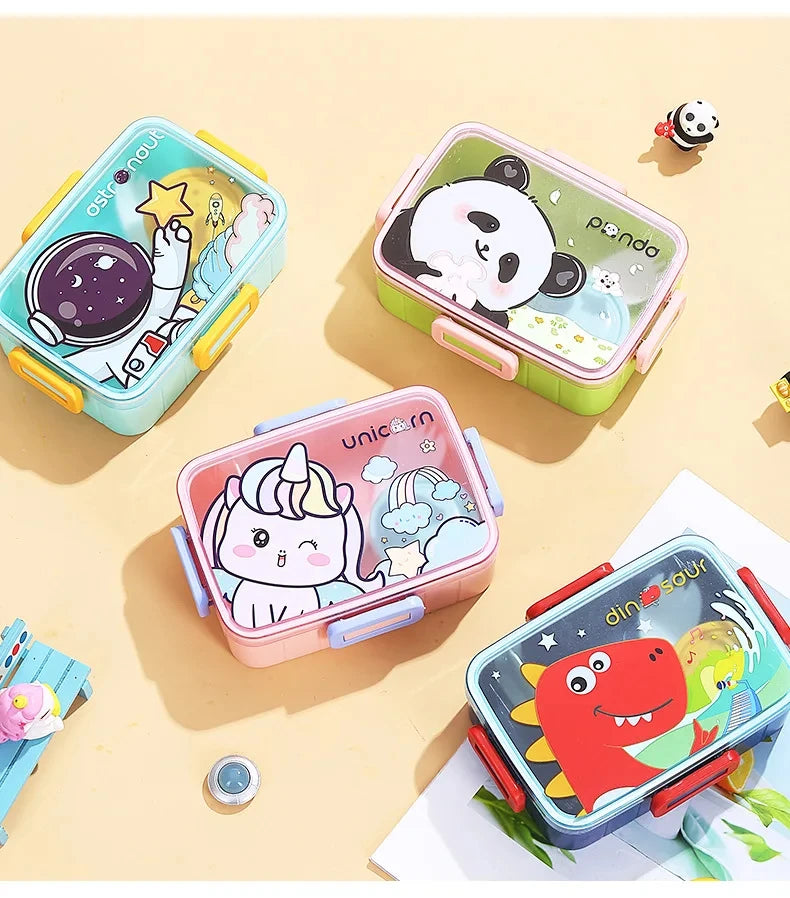 Boîte à déjeuner mignonne pour enfants, filles et garçons, avec compartiments, boîte à déjeuner Bento, étanche, boîtes à collations alimentaires pour enfants, nouveau 2025