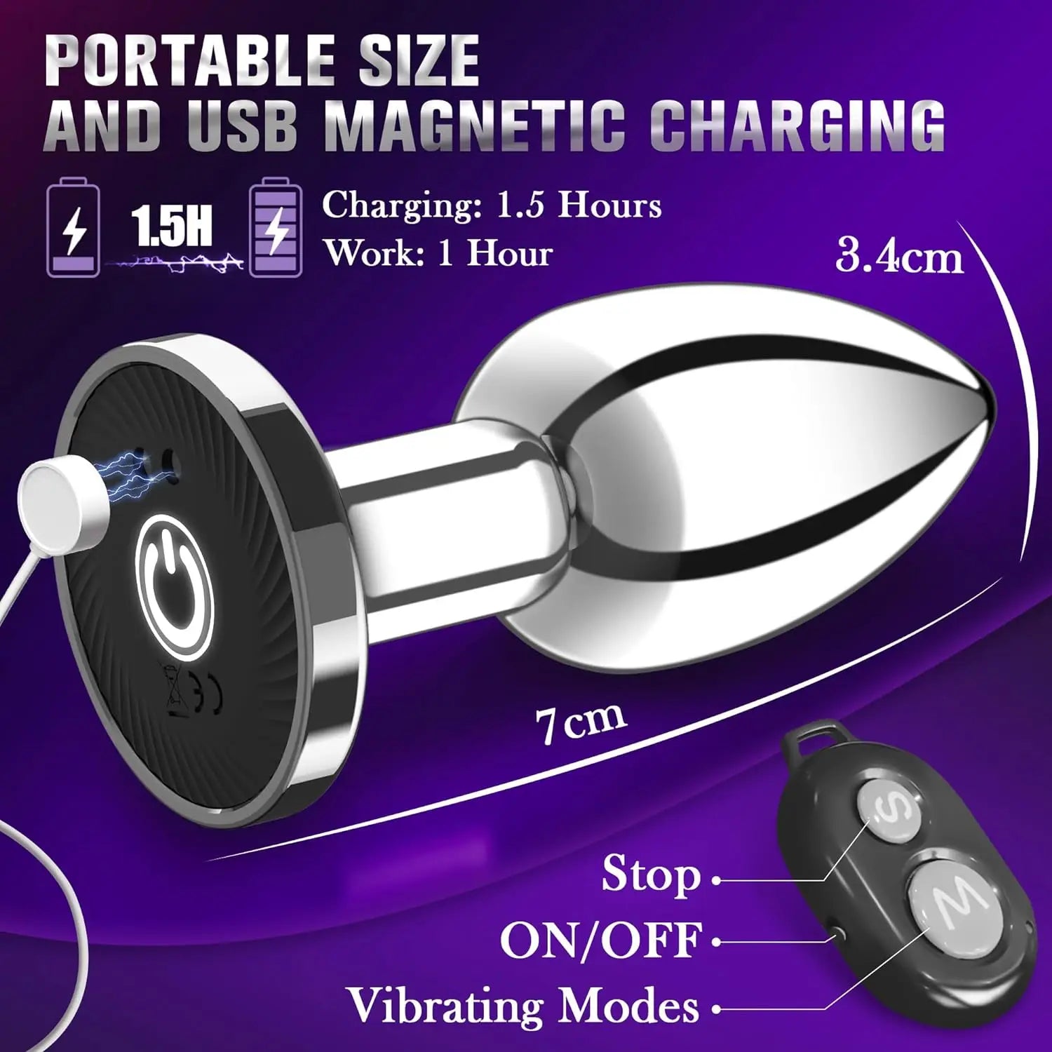Adult sex toys, double-ended metal anal plug, couples' play, male and female anal dildo, G-spot massager, female SM plug masturbator