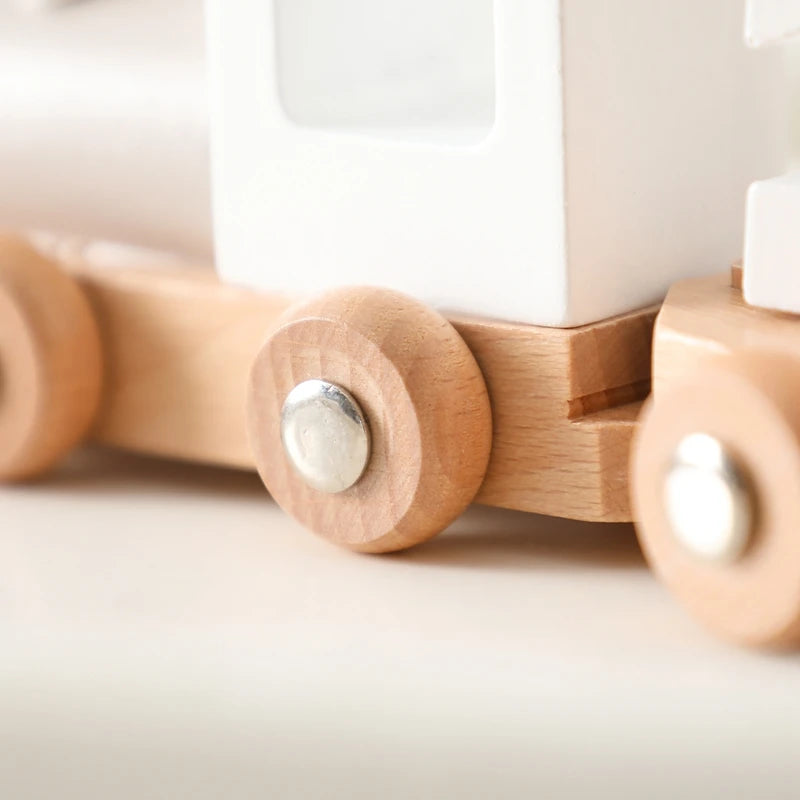 Jouets Montessori Train en bois jouet d'anniversaire bébé jouets éducatifs chariot en bois bébé jouets d'apprentissage nombre de bois bébé jouets cadeaux