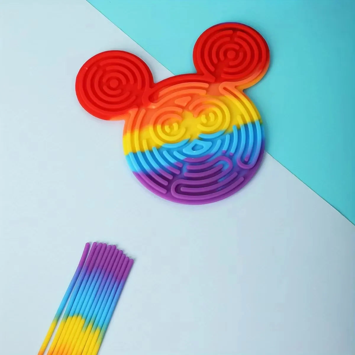 Planche d'Activités Sensorielles en Silicone, Jouet Fidget pour Calmer, Souligné, Anlande, TDAH & m.com, 1 Ensemble