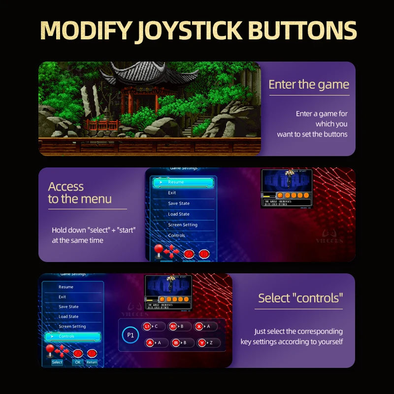 4K HD Arcade Video Game Console, Retro Gaming Stick for MAME FBA PS1 Arcade Emulator with Dual Joysticks
